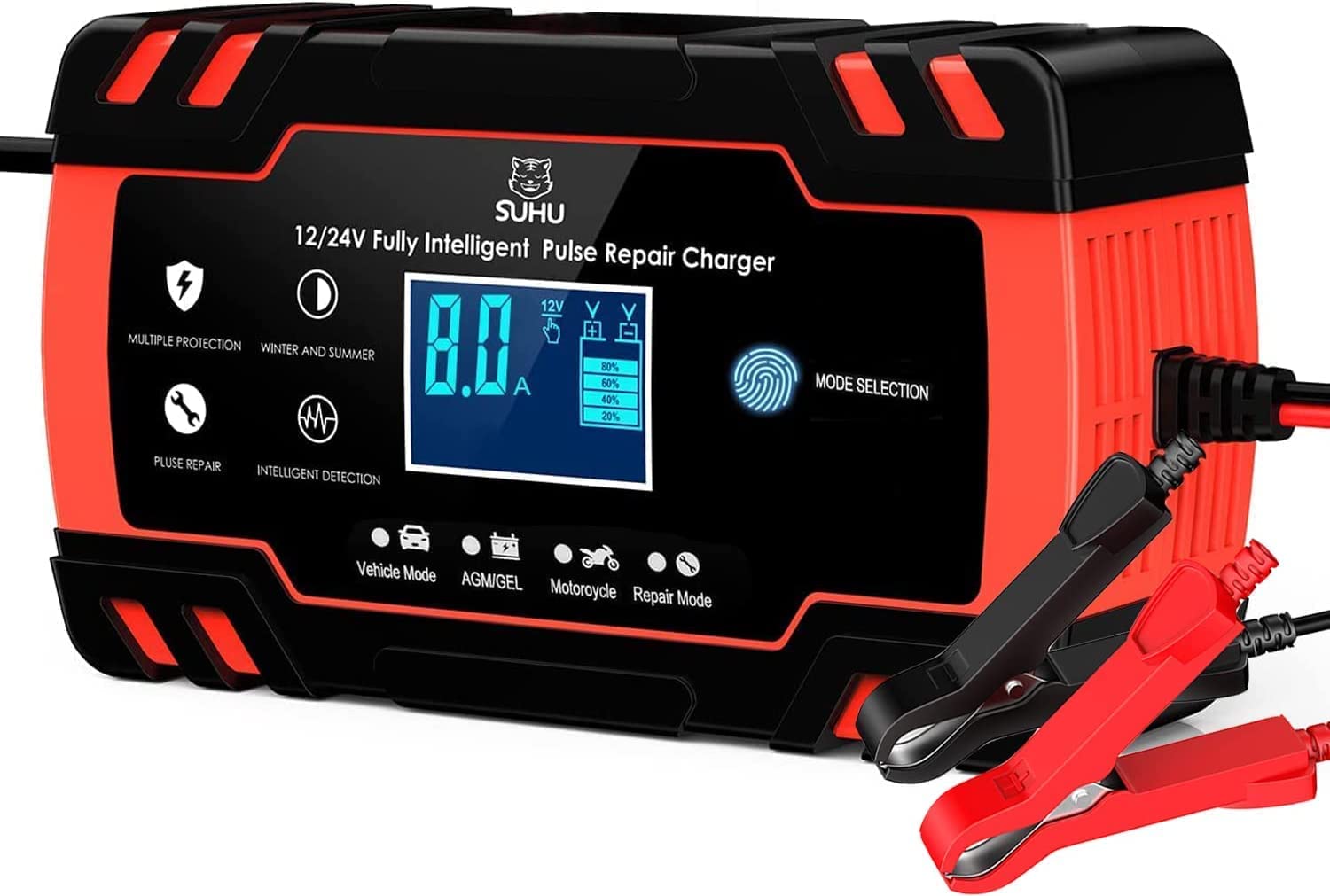 SUHU 4-Mode Digital Screen Car Battery Charger