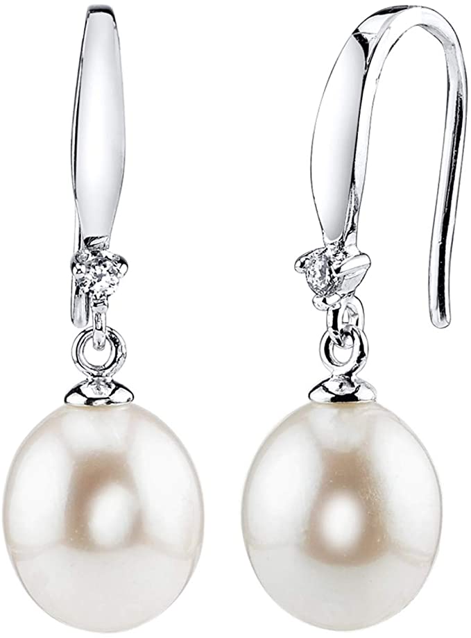 The Pearl Source Freshwater Pearls Dangle Pearl Drop Earrings