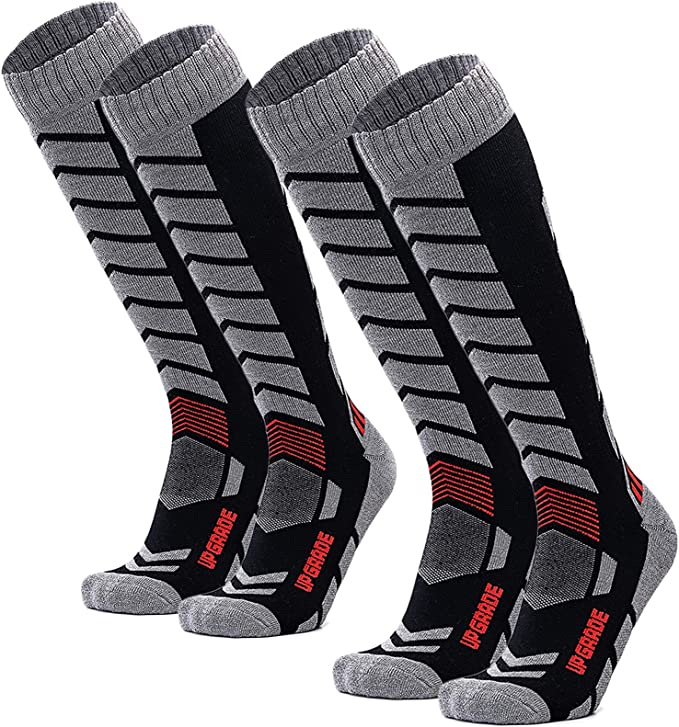 UGUPGRADE Merino-Wool Snowboard Socks, 2-Pack