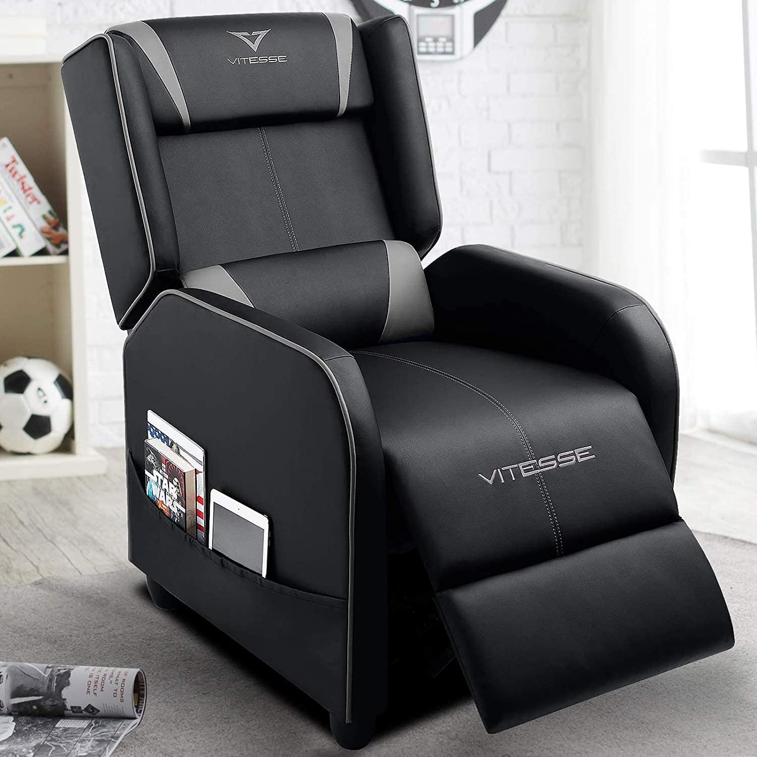 VITESSE Lumbar Supporting Storage Small Recliner Chair