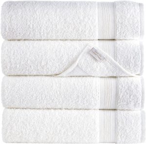 All Design Towels Machine Washable Cotton Towels, Set Of 4