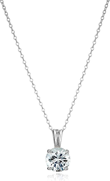 Amazon Essentials Sterling Silver Birthstone Pendant Necklace
