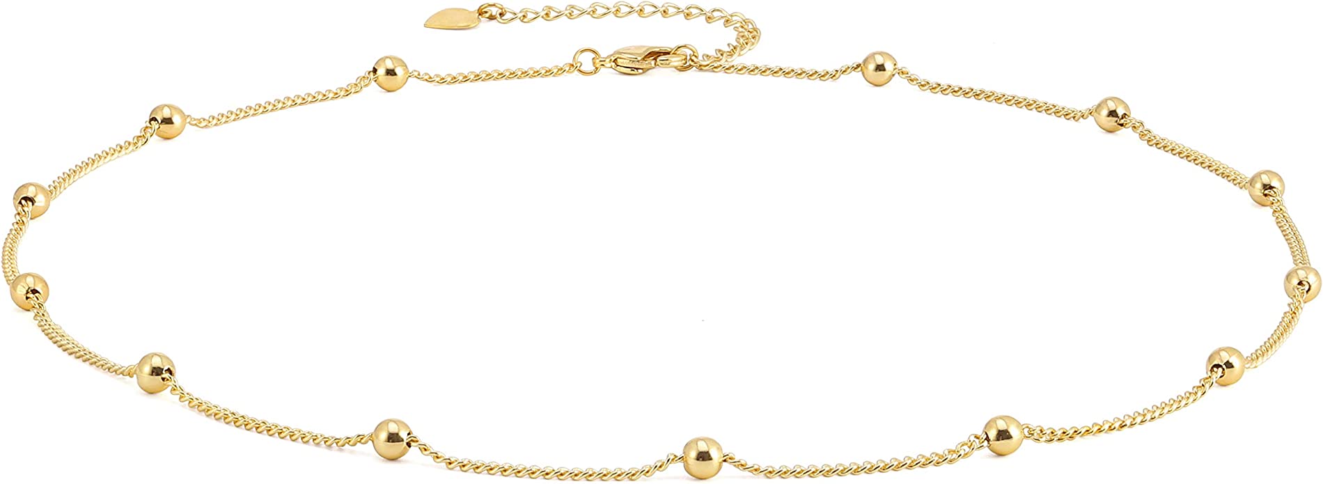 Aobei Pearl 18K Gold Chain Beaded Choker Necklace