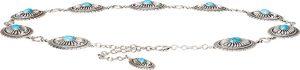 Ariat Adjustable Turquoise Concho Chain Belt