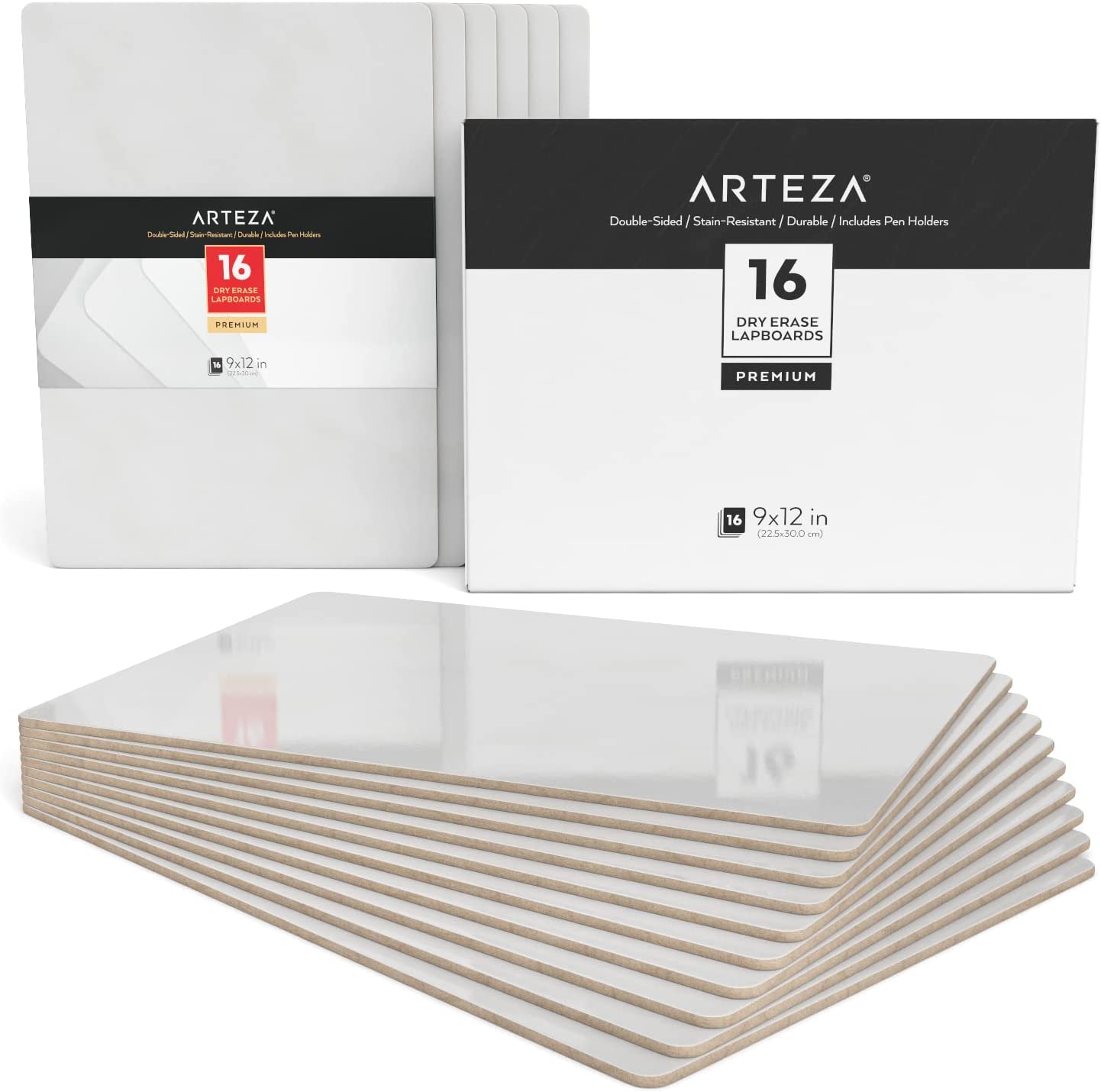 Arteza Premium Stain-Resistant White Boards, 16-Pack