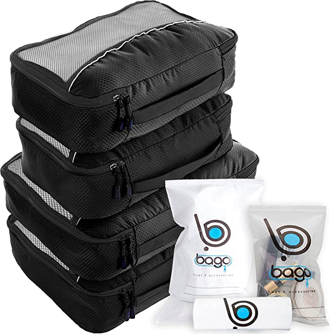 Bago Zippered Nylon Luggage Organizer Bags, 7-Piece