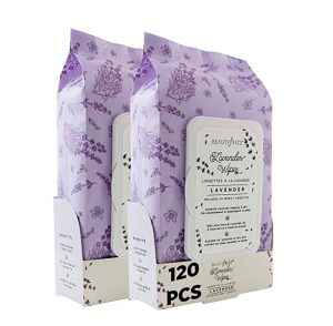 Beautyfrizz Lavender Makeup Remover Wipes, 2-Pack