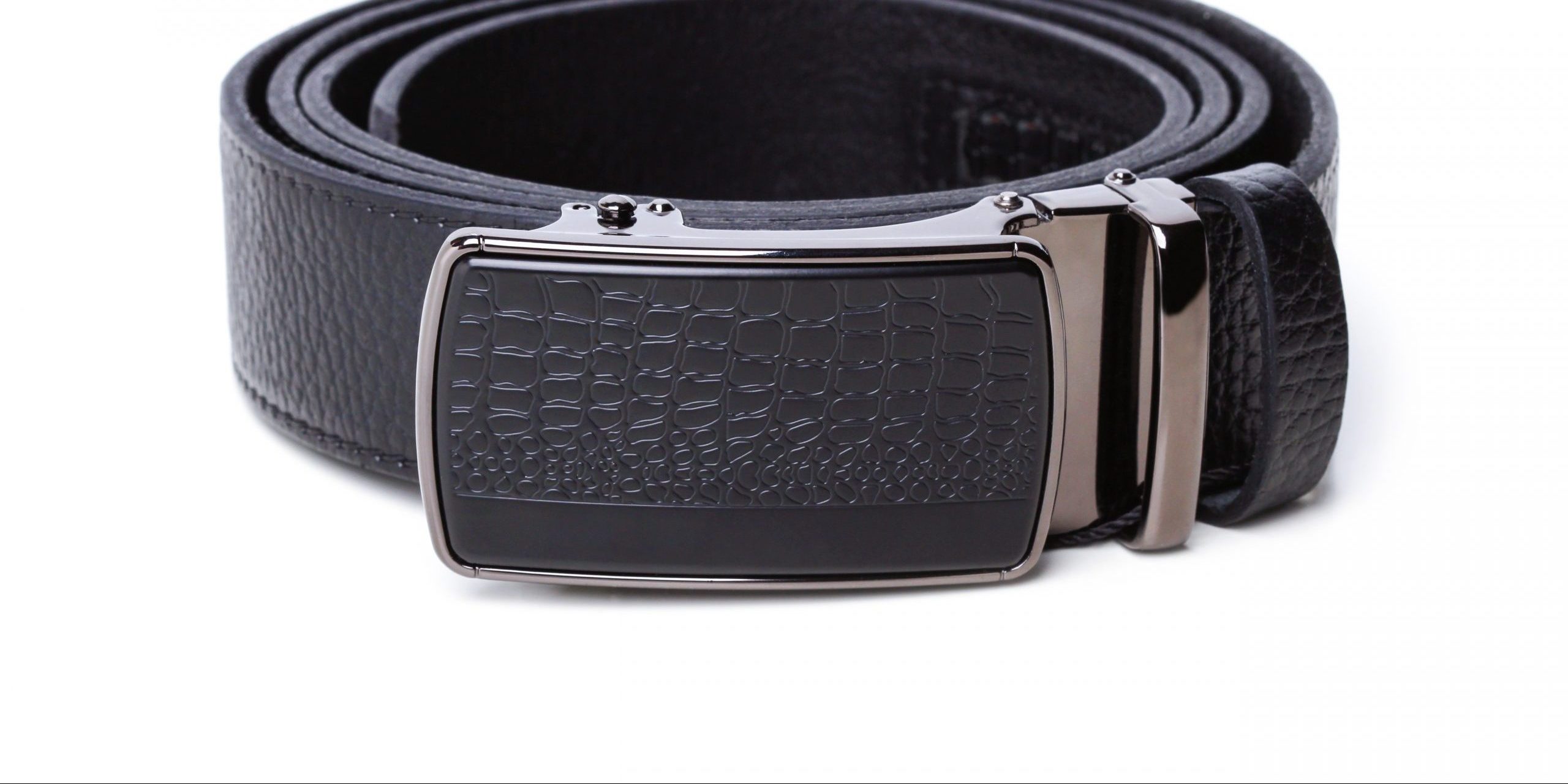 Chaoren Leather Ratchet Dress Belt, with Automatic Slide