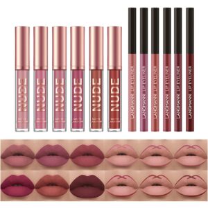 BestLand Long-Lasting Matte Lip Stains & Liners, 12-Pack