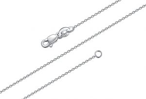 BORUO Platinum Plated Sterling Silver Chain Necklace