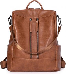 BROMEN Women’s Vegan Leather Convertible Backpack Purse