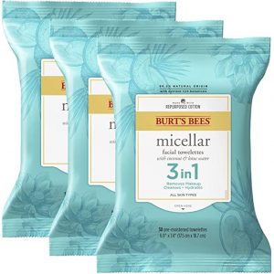 Burt’s Bees Micellar Makeup Remover Wipes, 3-Pack