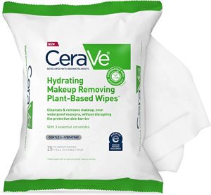 CeraVe Hydrating Makeup Remover Wipes, 25-Count