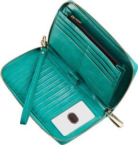 Chelmon Women’s Leather RFID Zippered Wallet & Wristlet