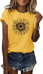 Cicy Bell Sunflower Print Short Sleeve Women’s Graphic Tee
