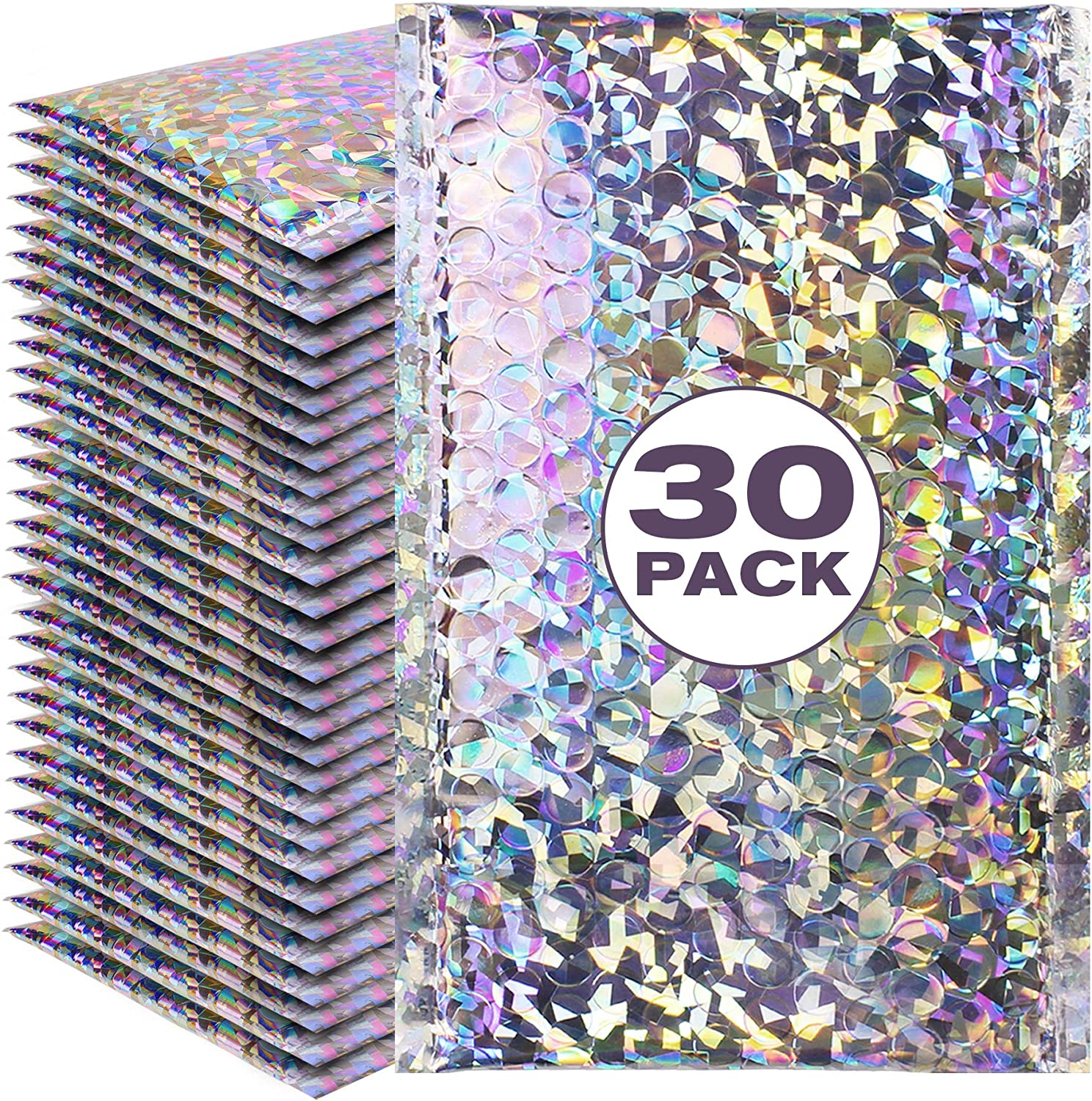 FAJ Tear Resistant Lightweight Bubble Poly Mailers, 30-Pack