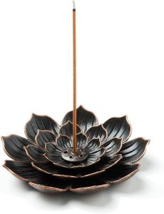 GARMOLY 5-Hole Metal Lotus Incense Holder
