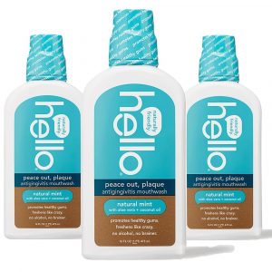 hello Natural Mint Alcohol-Free Mouthwash, 3-Pack
