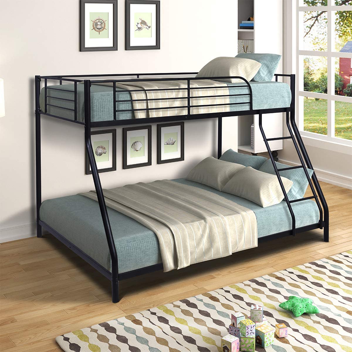 HUAYICUN Inclined Ladder Space-Saving Kids’ Bunk Bed
