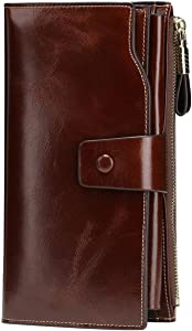 Itslife Women’s RFID Waxed Leather Wallet