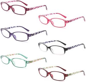 IVNUOYI Women’s Blue Light Anti-Glare Reading Glasses, 6 Pairs