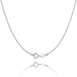 Jewlpire Rhodium Plated Sterling Silver Chain Necklace