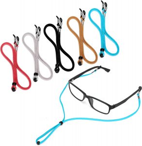 LJZspangle Silicone Non-Slip Buckle Eyeglass Chains, 5-Count