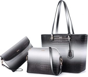LOVEVOOK Zipper Top Tote & Handbags, 3-Piece