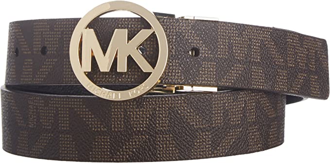 Michael Kors Mk Gold Buckle Womens Reversible Belt