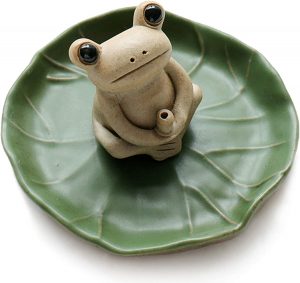 NAGU Ceramic Frog & Lily Pad Incense Holder