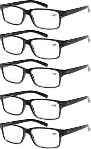 NORPERWIS Unisex Spring Hinge Reading Glasses, 5 Pairs