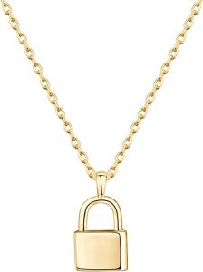 PAVOI 14K Gold Plated Dainty Pendant Necklace