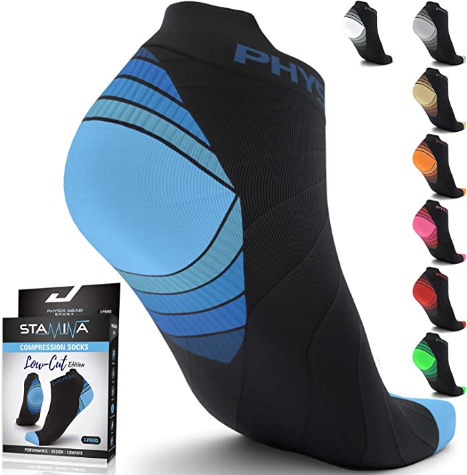 Physix Gear Sport Athletic Anti-Odor Compression Socks, 2-Pair