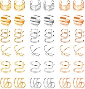 Roctee Stainless Steel Ear Cuff, 18 Pairs