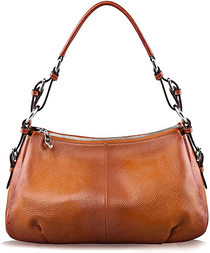 S-ZONE Top-Handle Hobo Leather Purse