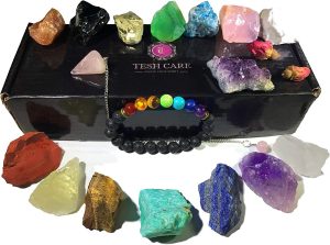 TESH CARE Bracelet & Assorted Crystals & Healing Stones, 17-Piece