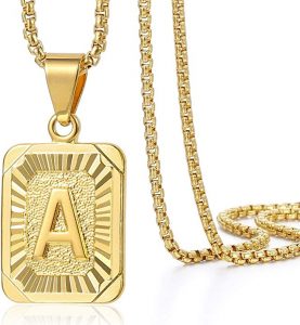 Trendsmax Gold Plated Stainless Steel Initial Pendant Necklace