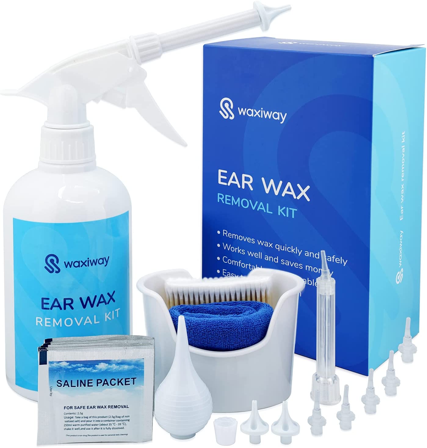 Waxiway Spray Bottle & Syringe Ear Wax Removal Kit