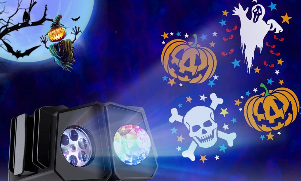 Halloween projector shows pumpkins, ghost