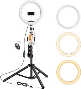 ANBES 10.2 Inch Dimmable Ring Light iPhone Tripods