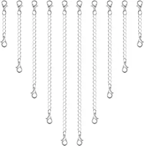 Anezus Stainless Steel Chain Necklace Extender, 10 Pieces