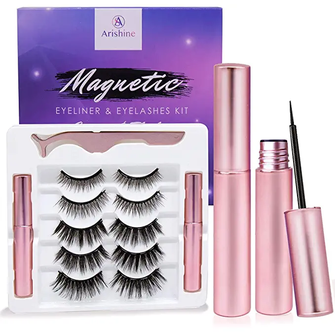 Arishine Magnetic Eyeliner & False Eyelashes Kit, 5 Pair