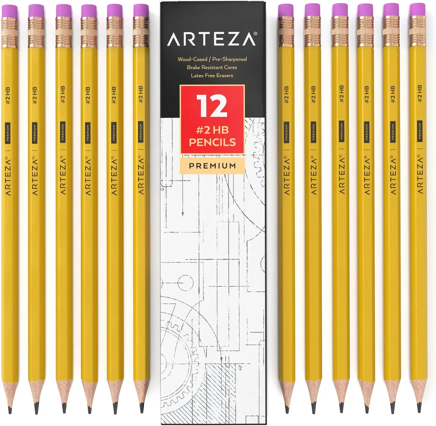 ARTEZA Break Resistant Drawing Pencil Set, 12-Piece
