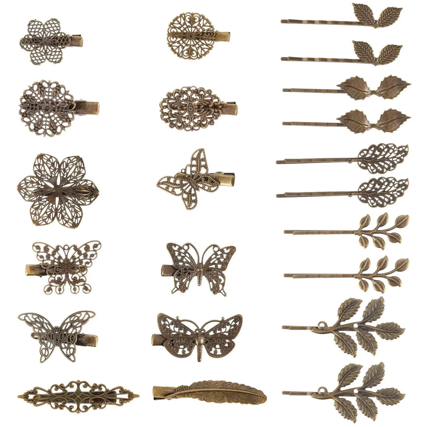 BBTO Assorted Styles Vintage Hair Clips, 22-Piece