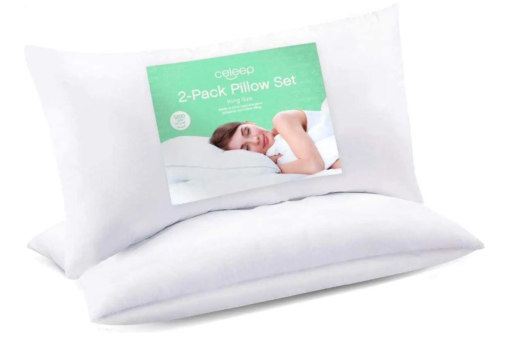 Celeep Hypoallergenic Classic Pillows, 2-Pack