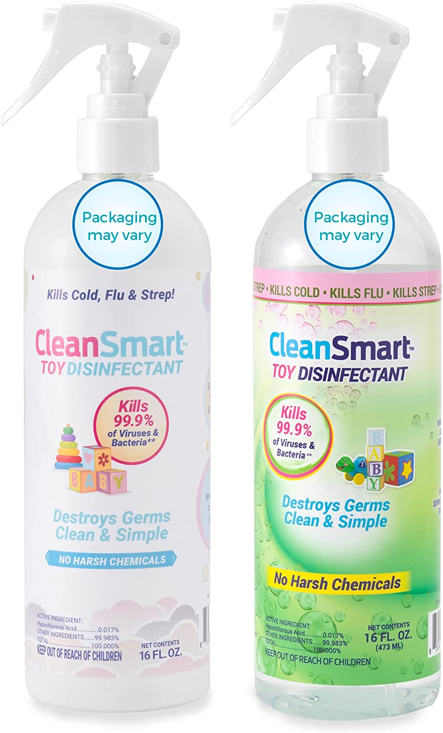 CleanSmart Anti-Germ Unscented Toy Cleaner, 2-Pack