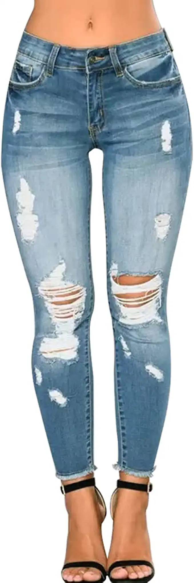CME SHOWU Skinny Butt Lift Ripped Jeans For Women