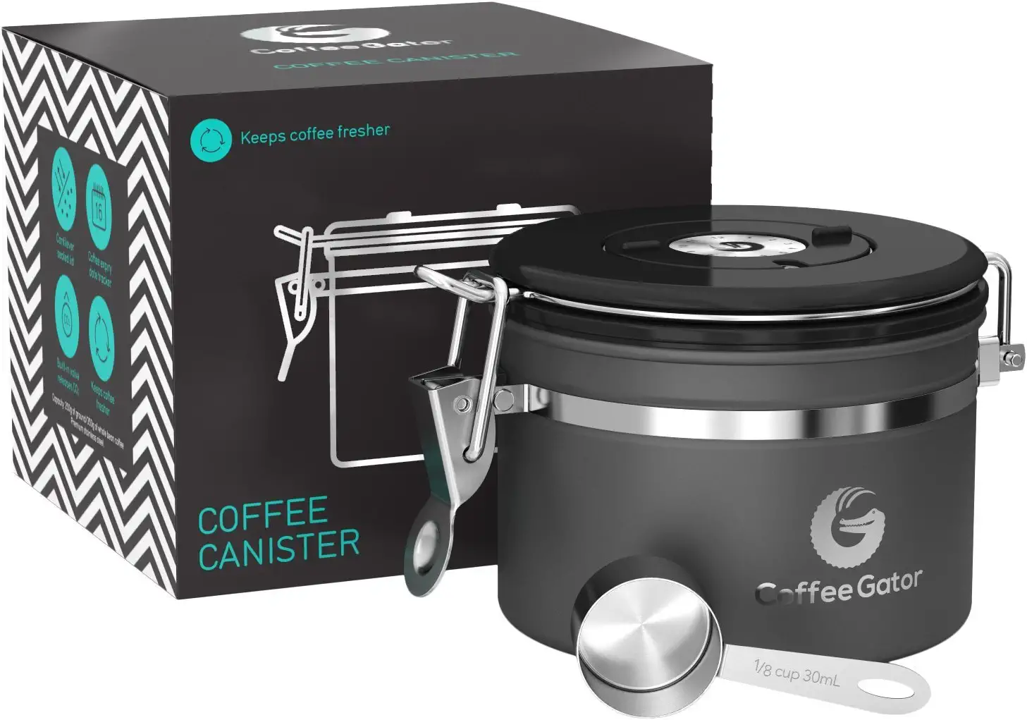 Coffee Gator Stainless Steel Quick-Release Canister
