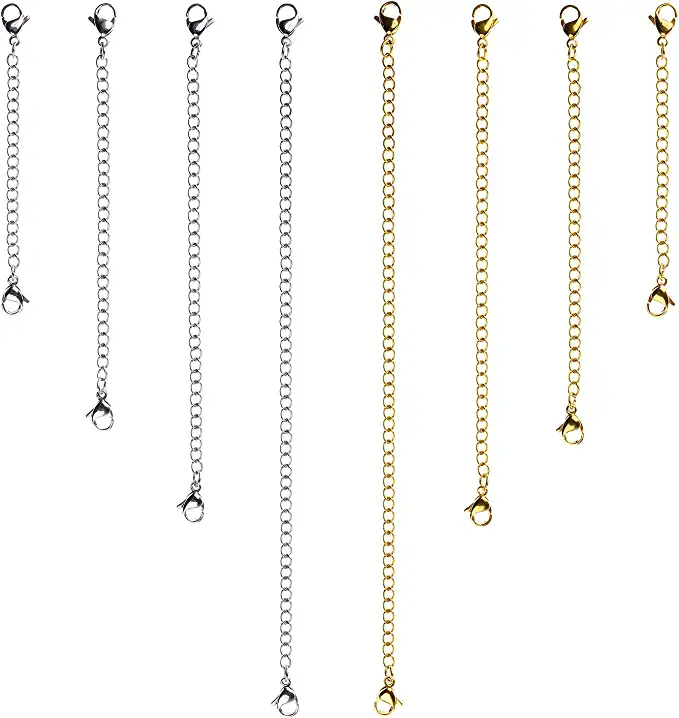 D-BUY Stainless Steel Chain Necklace Extender, 8 Pieces