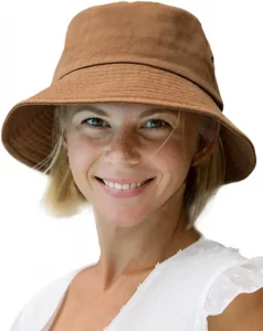 FURTALK Washed Cotton Bucket Hat For Women